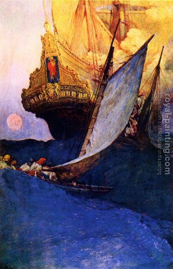 Howard Pyle : Attack on a Galleon